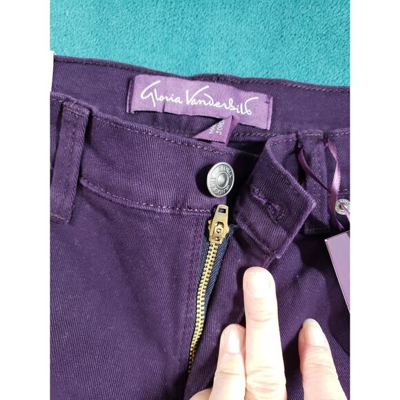 Gloria Vanderbilt Jeans Size 4 Petite Womens Purple Amanda Slimming Straight NWT - Picture 7 of 16